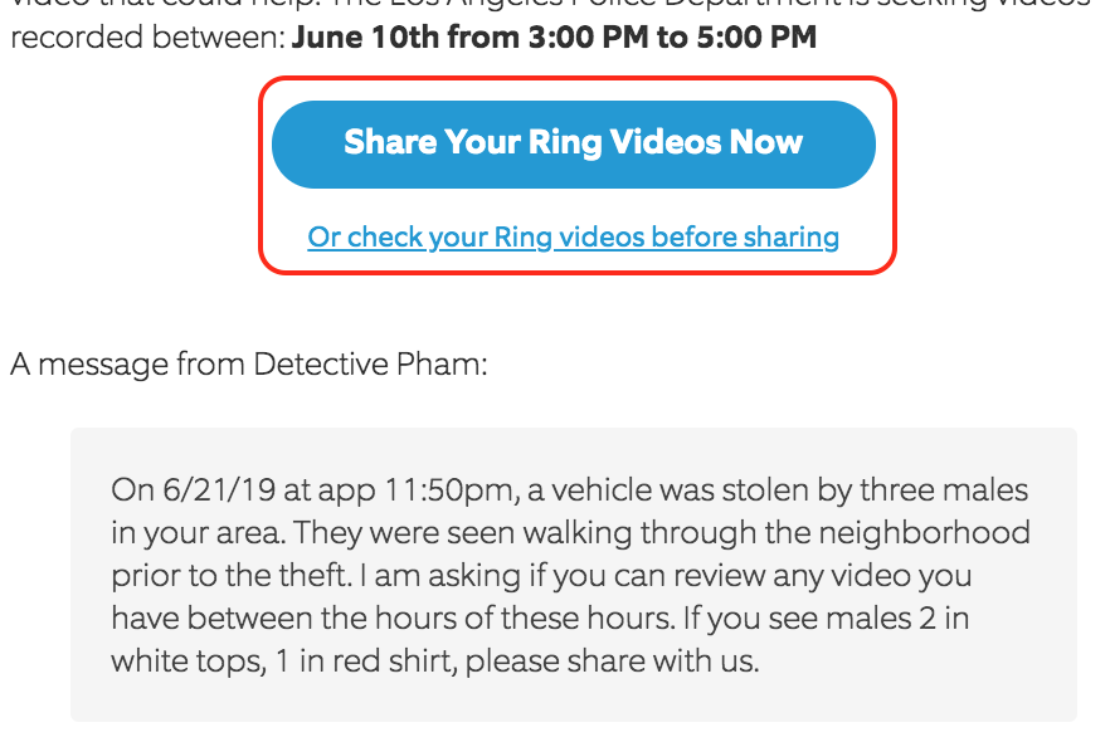 Ring and LBPD partner up, giving police easier access to doorbell