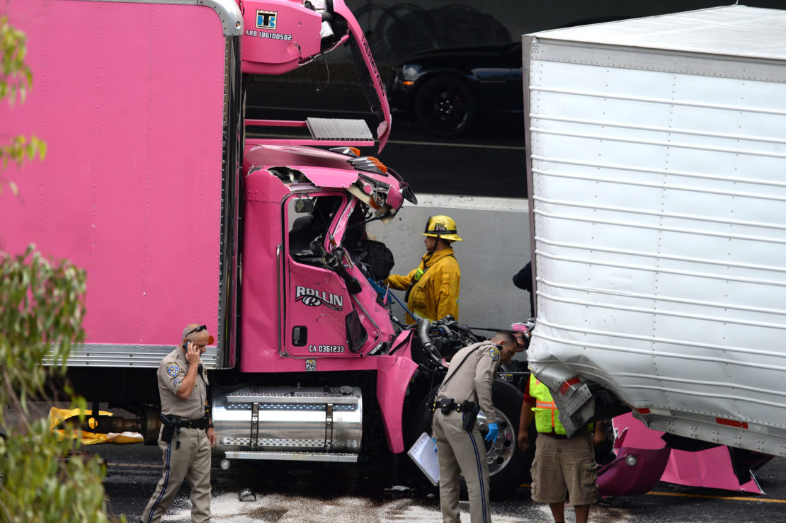 Driver hospitalized after big-rig smashup on 710 Freeway • Long Beach ...