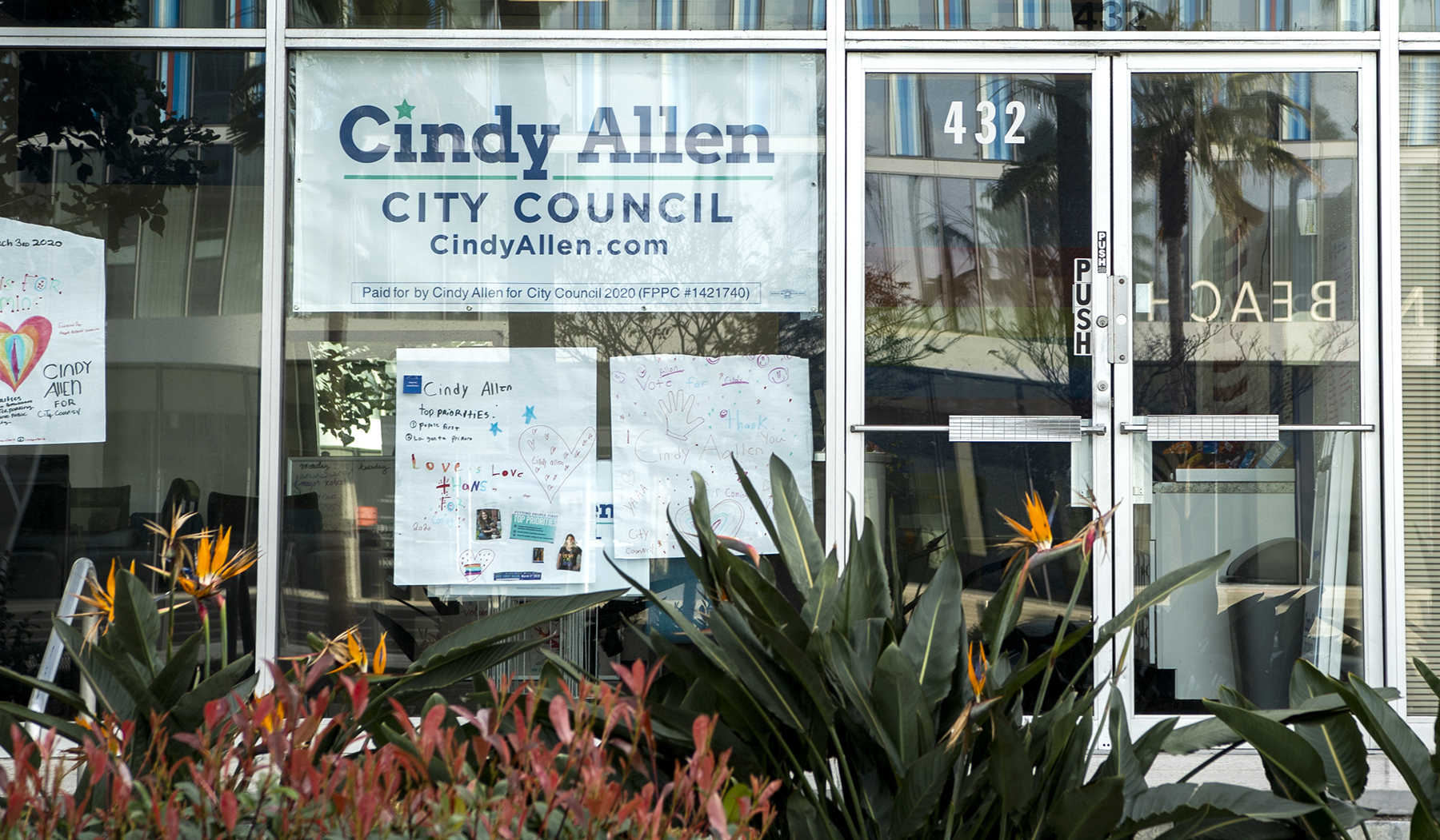 2nd District City Council candidate Cindy Allen's field office In Long Beach Friday Feb. 21, 2020. Photo by Thomas R. Cordova.