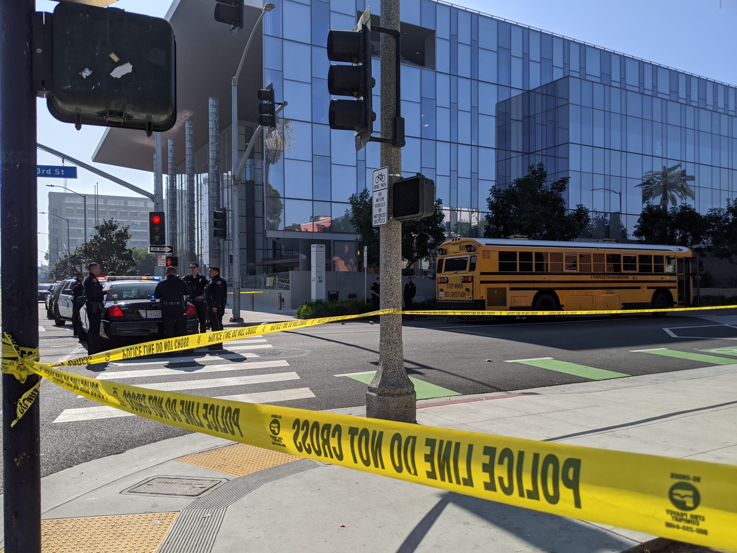 Chartered school bus fatally hits woman near Long Beach courthouse ...