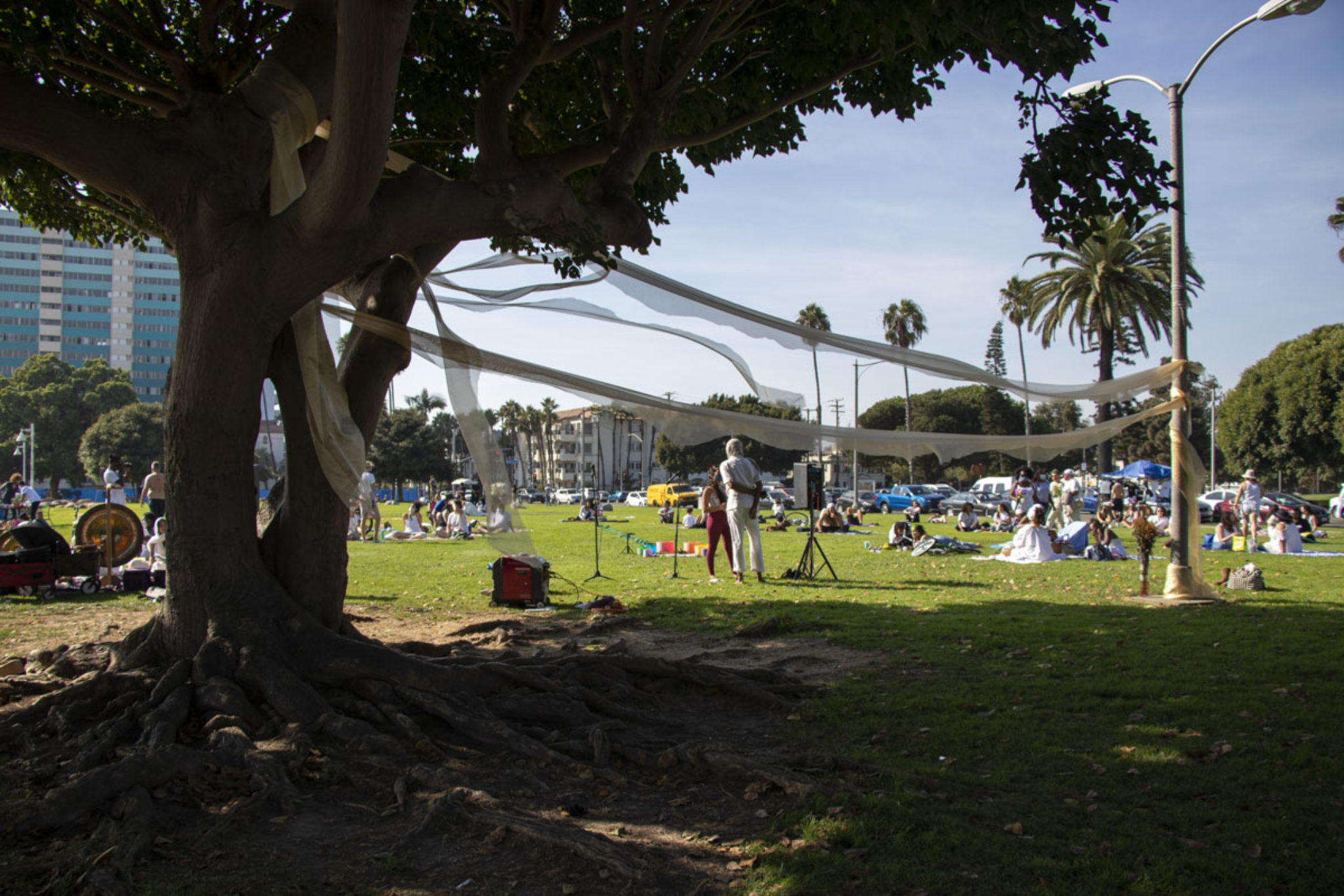 About 100 gather for peaceful BLM sitin at Bluff Park • Long Beach