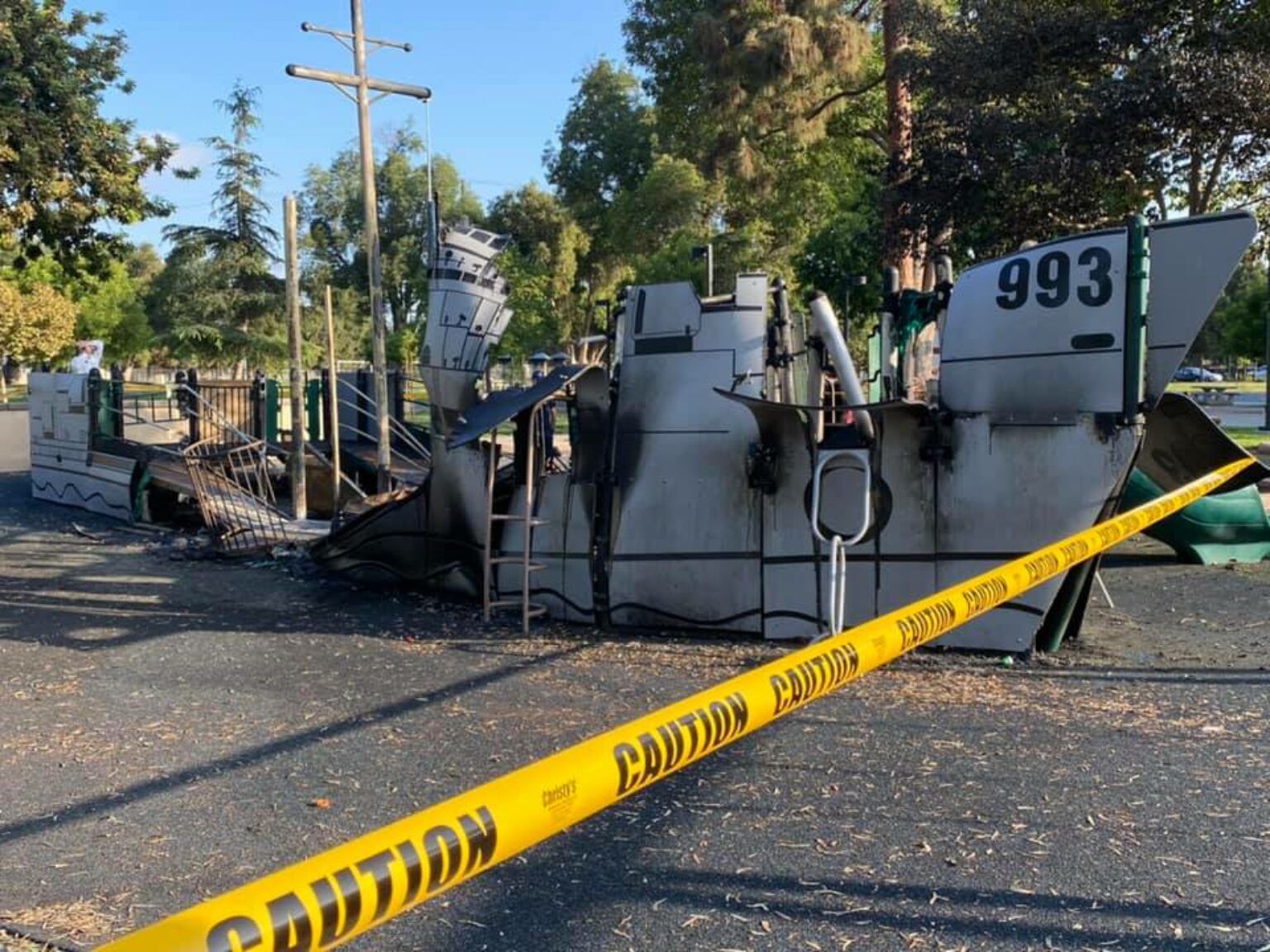 'Mad and sad'; Playground burned at West Long Beach's Admiral Kidd Park