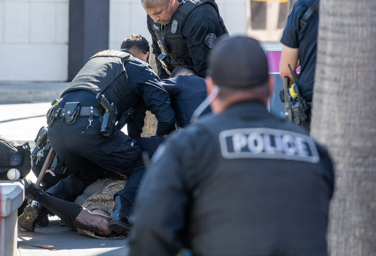 Police arrest man with knife after standoff in Downtown Long Beach ...