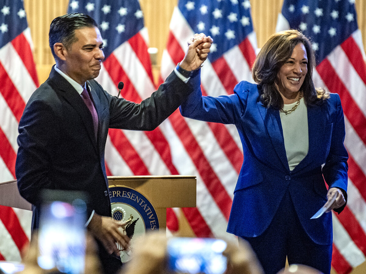 Kamala Harris swears in Rep. Robert Garcia as top Democrat on Congressional Oversight Committee