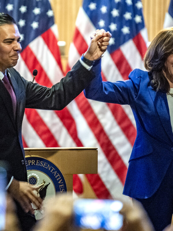 Kamala Harris swears in Rep. Robert Garcia as top Democrat on Congressional Oversight Committee
