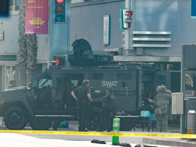 Video shows robber casually strolled away after escaping 12-hour SWAT standoff, shop owner says