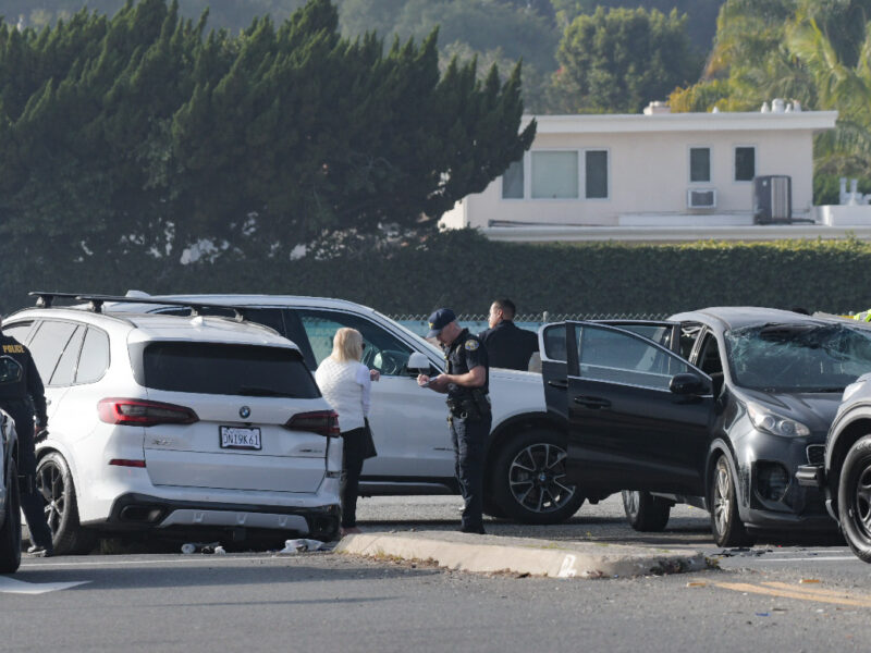 High-speed chase along 22 Freeway ends with multi-car crash on Studebaker Road