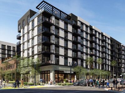 Construction starts on 272-unit apartment complex, part of a larger downtown development plan