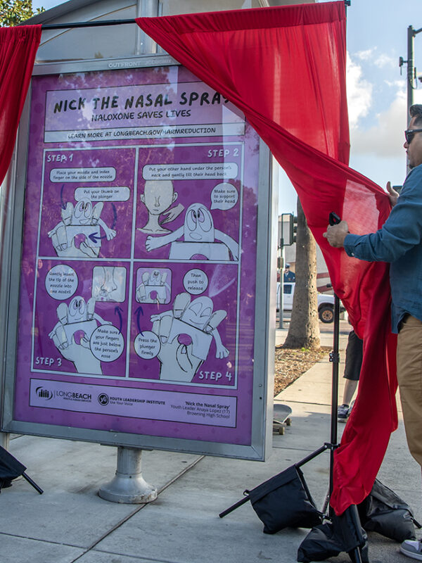 Long Beach bus stations display student-designed PSAs to combat opioid overdoses