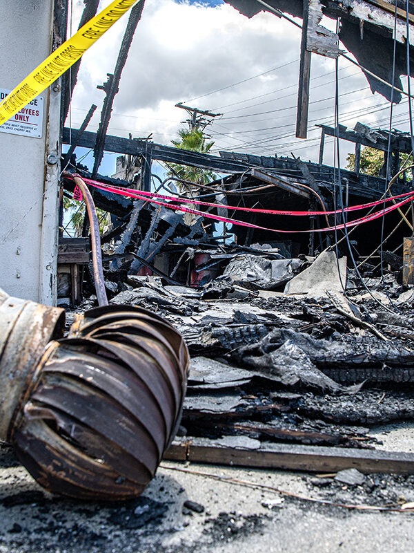 Fire destroys building used to store oil-drilling tools in Signal Hill