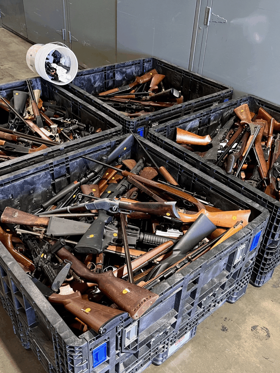 More than 400 firearms turned in during gun buyback in Long Beach