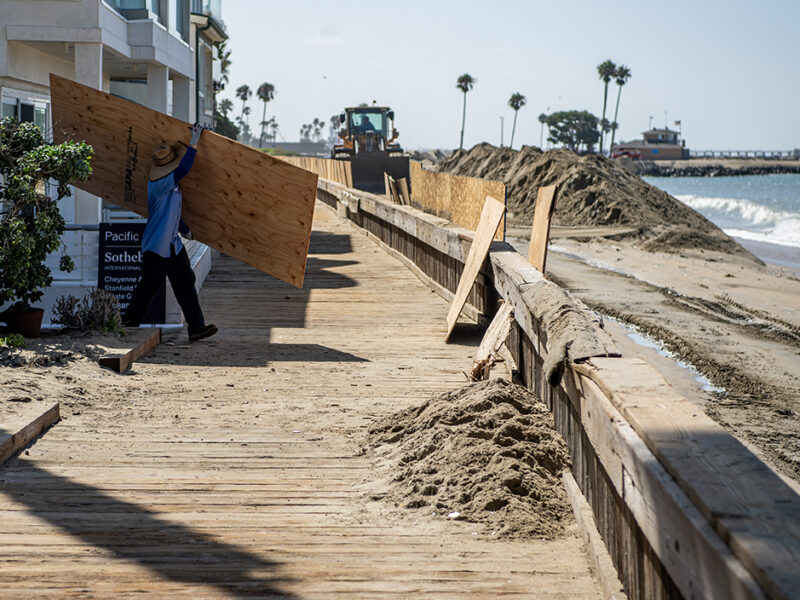 Long Beach prepares for high tides, larger waves stirred by Hurricane Genevieve
