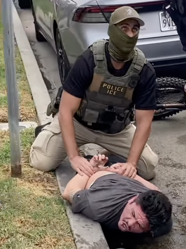 Neighbors rush to defend man after ICE agents break his arm, witnesses say. ICE says they used ‘minimum amount of force’
