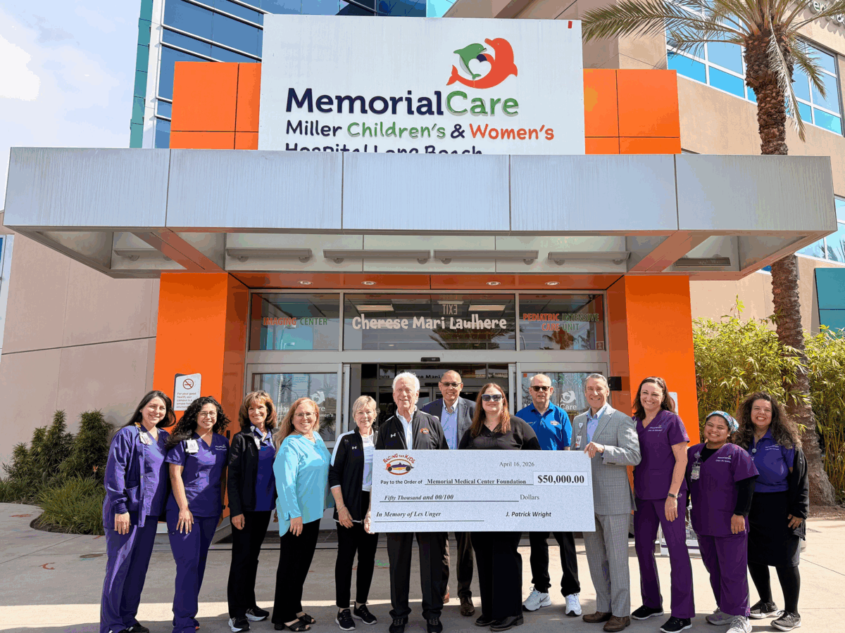 Racing for kids honors the late Les Unger with $50,000 gift to Miller Children’s & Women’s Hospital Child Life Program